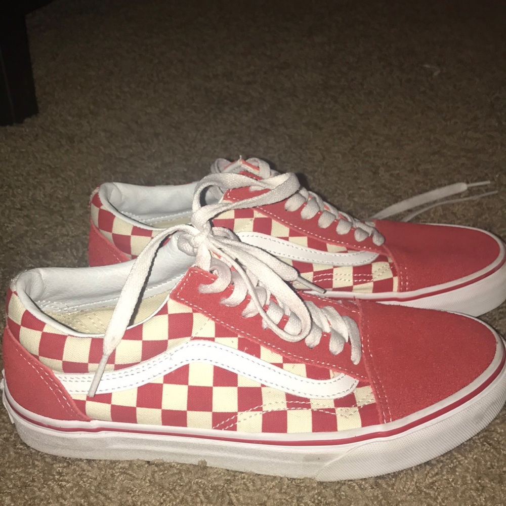 Red and White Checkerboard Vans